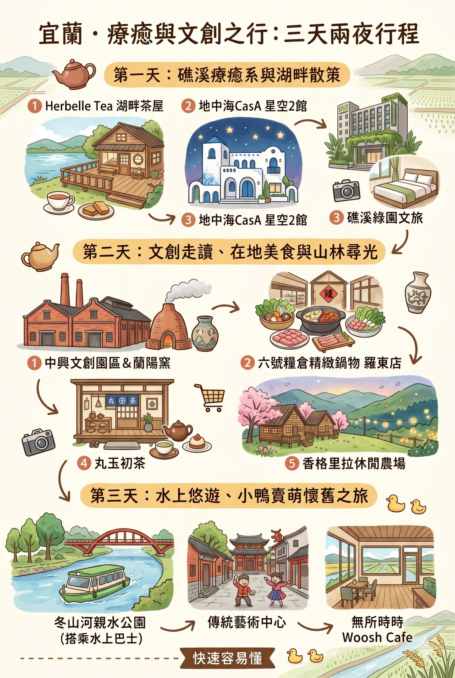 2026宜蘭三天兩夜!親子景點行程推薦:賞螢住宿與餵鴨咖啡廳 - 第7張圖 2026宜蘭三天兩夜!親子景點行程推薦:賞螢住宿與餵鴨咖啡廳
